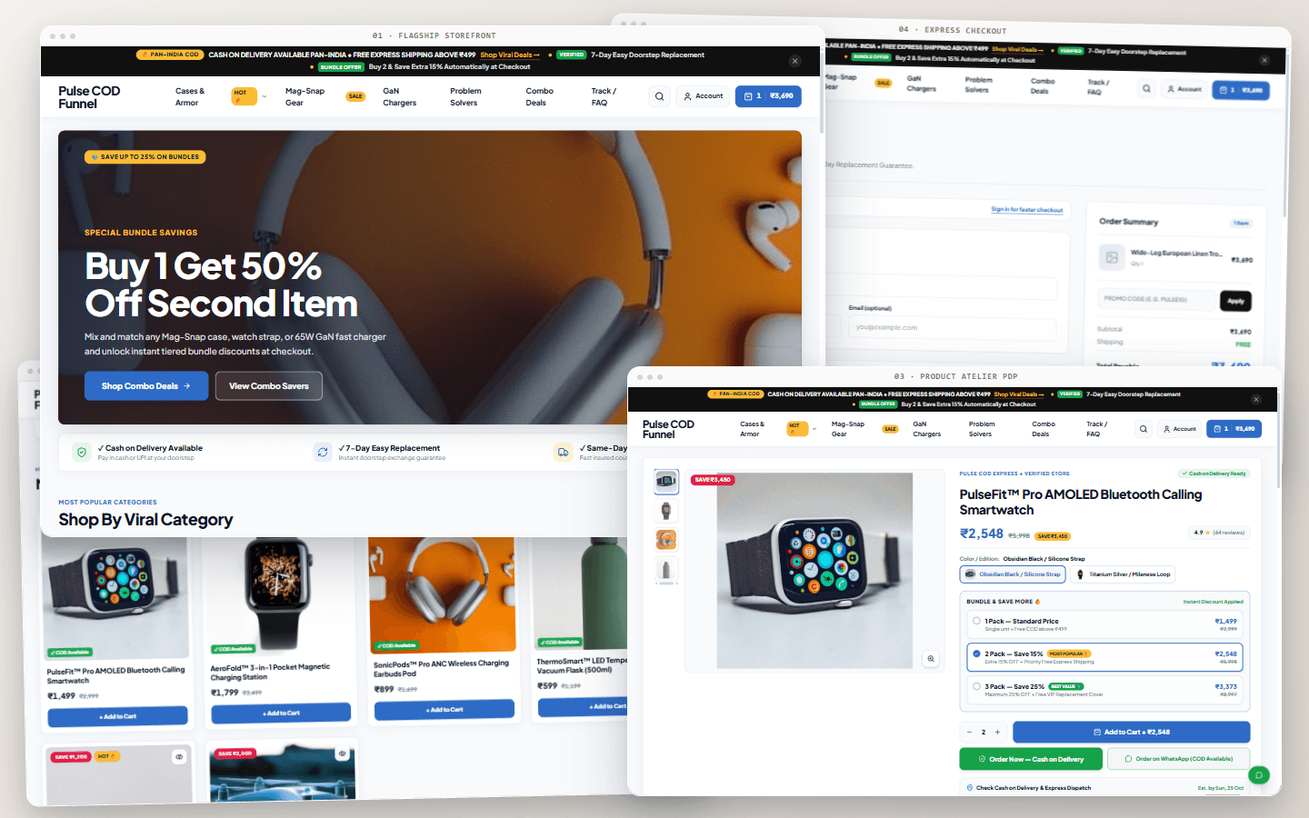 Pulse COD Funnel website template preview